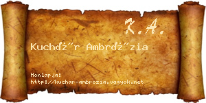 Kuchár Ambrózia névjegykártya